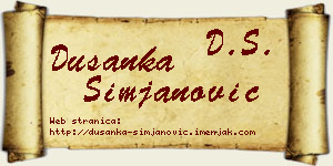 Dušanka Simjanović vizit kartica